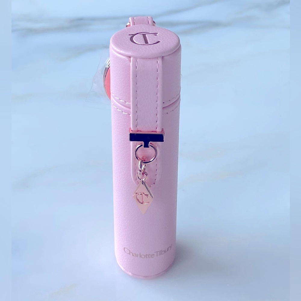 Charlotte Tilbury Pink Lipstick Case, Keychain and Rose Gold Charm